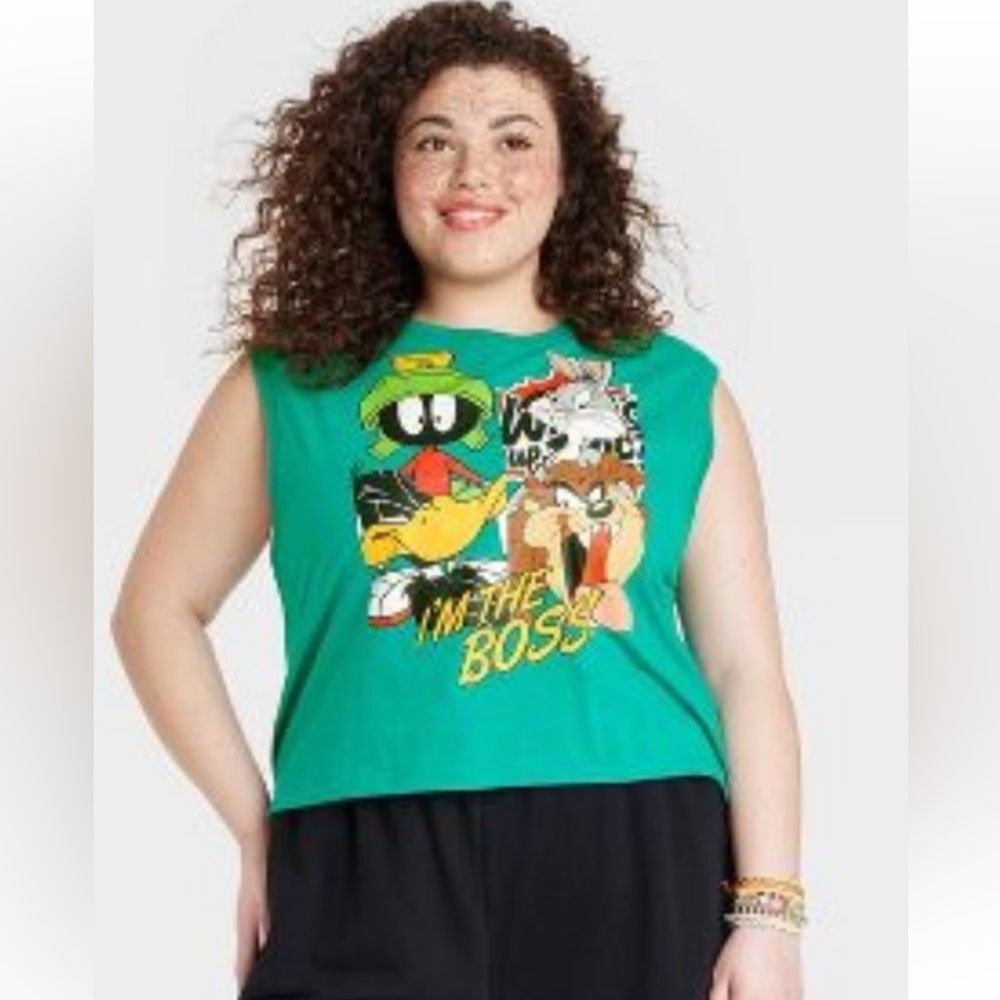 Looney Tunes 'Im the Boss' Graphic Tank Top XXL Bugs Bunny Marvin the Martian